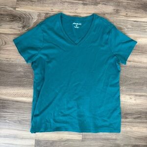 Eddie Bauer Teal Short Sleeve V-Neck Tee